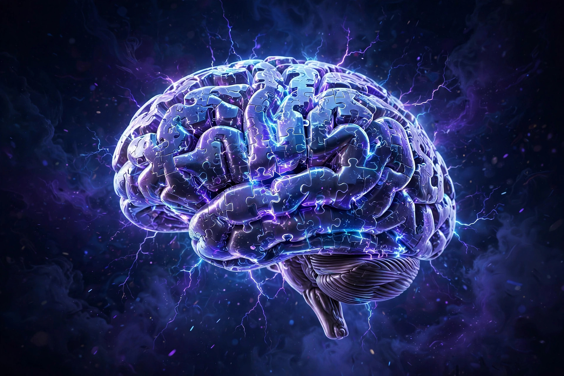 A glowing brain made of puzzle pieces — the IQ Challenge